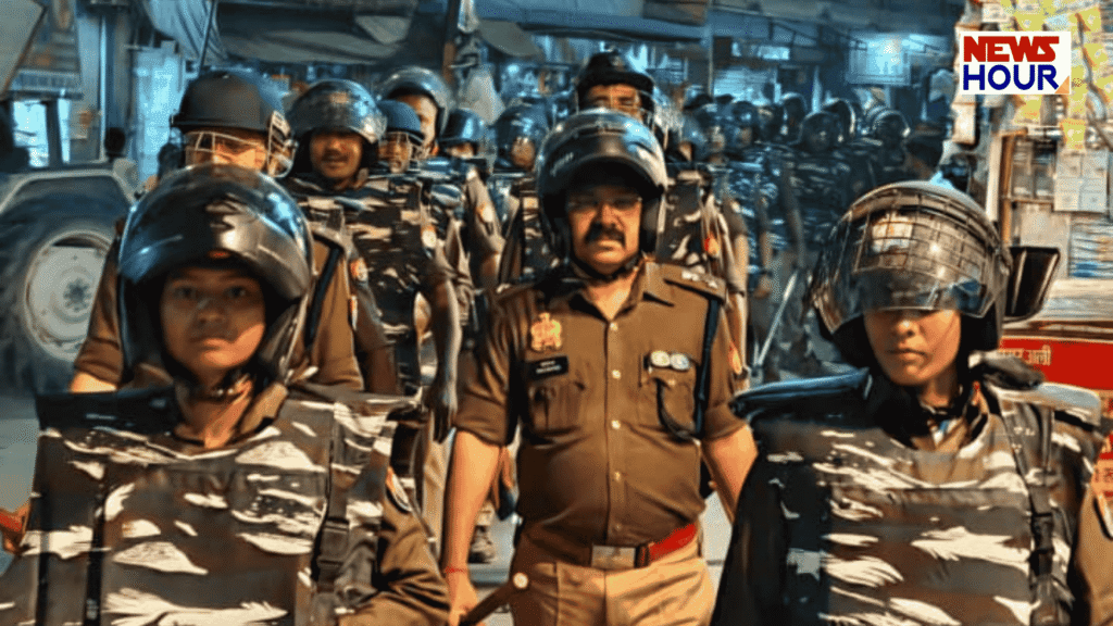 Uttar Pradesh Police Flag March, Security for Holi and Ramzan, Rudauli Police Station, Ayodhya Rural Police.