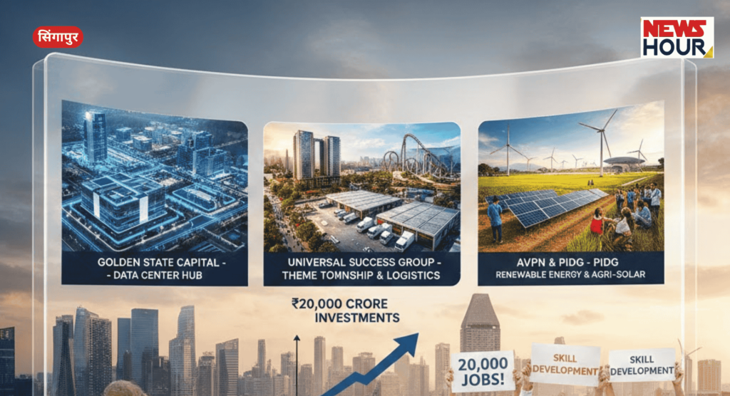 CM Yogi Singapore Visit Day 2, UP 20000 Crore Investment, Yogi Adityanath Singapore MoUs 2026, Manufacturing Hub UP.