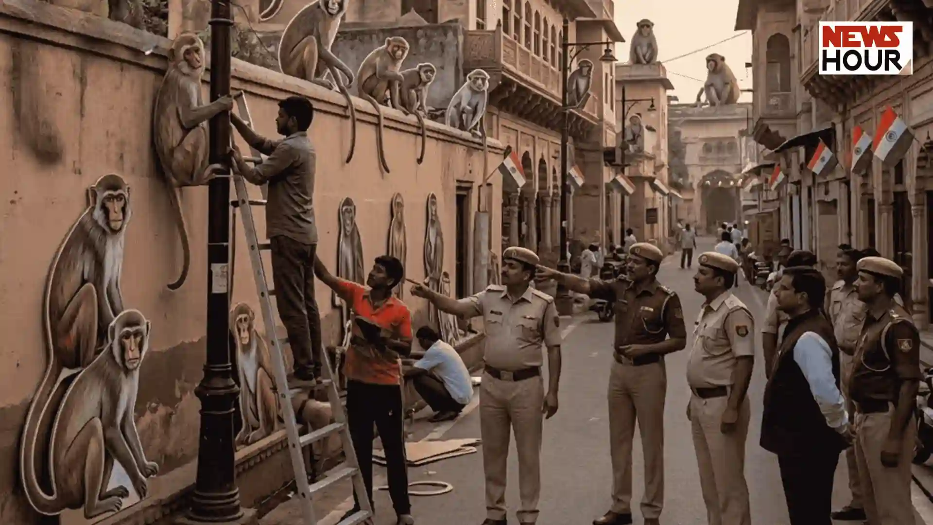 Administration placing monkey cutouts in Vrindavan for President Visit Uttar Pradesh News