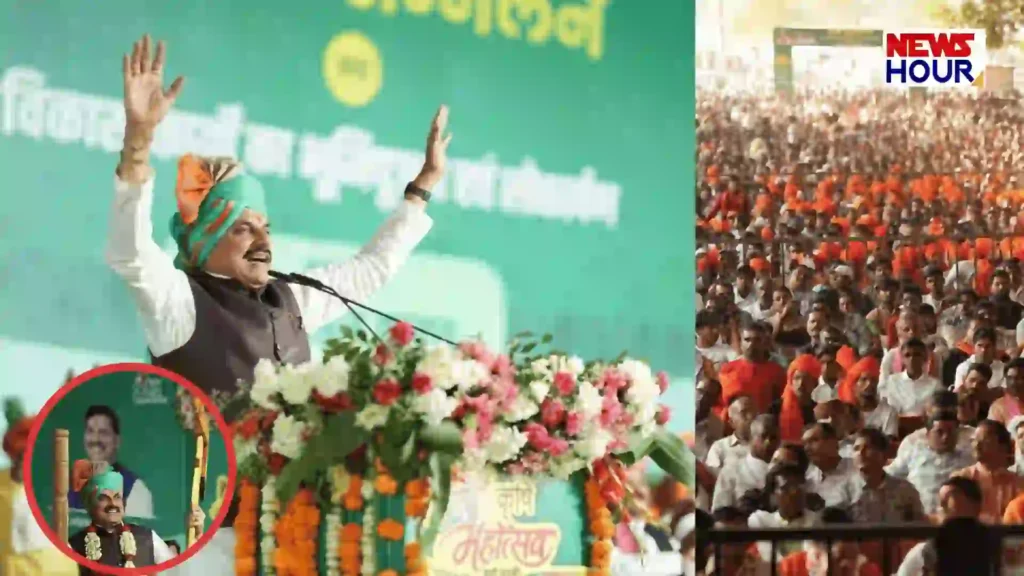 CM Dr. Mohan Yadav addressing farmers at Barhi Katni Kisan Sammelan