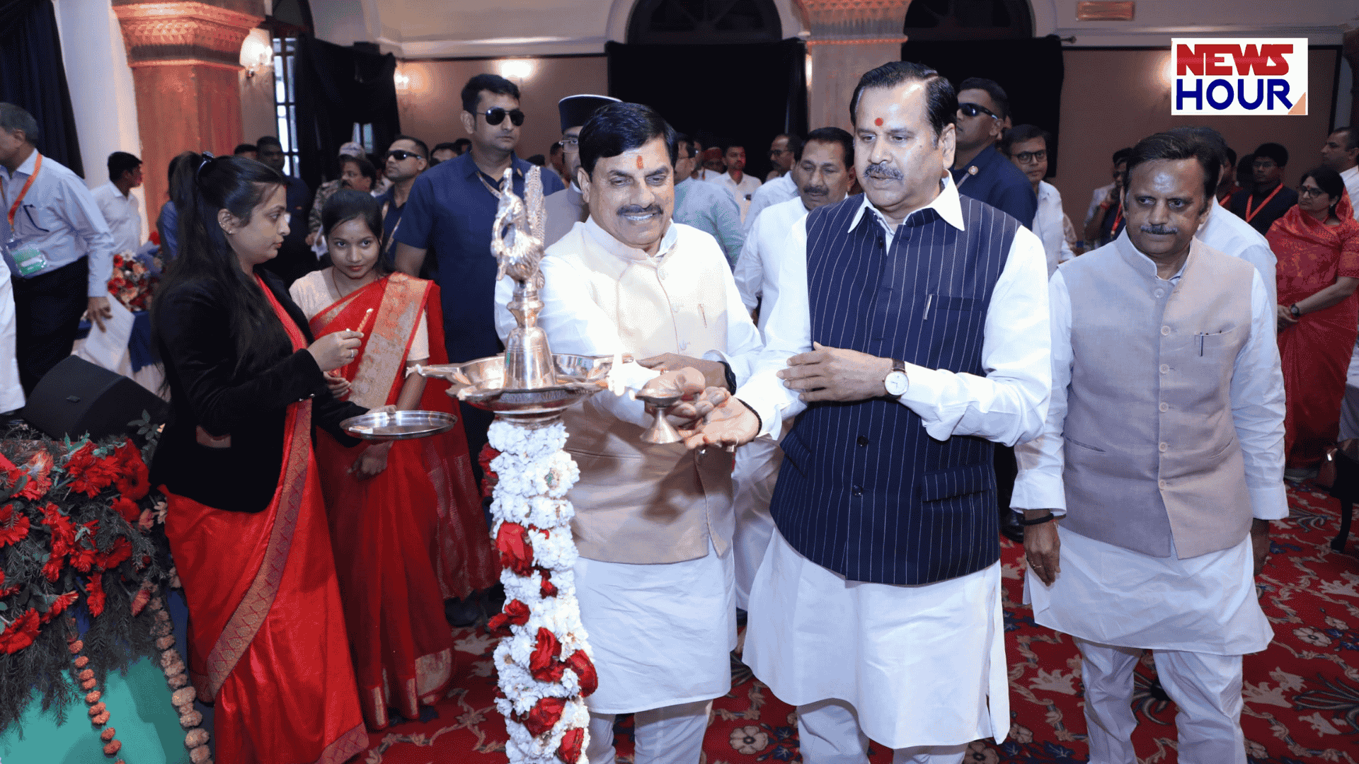 CM Dr. Mohan Yadav lighting the lamp at Agriculture Workshop in Bhopal