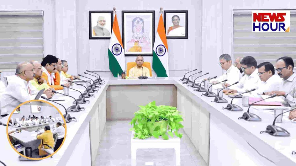 CM Yogi Adityanath chairing Gau Seva Aayog meeting at 5-Kalidas Marg Lucknow