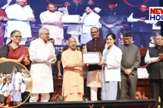 CM Yogi Adityanath distributing appointment letters to nursing officers in Lok Bhavan Lucknow