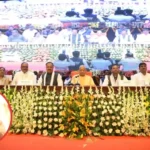 CM Yogi Adityanath launching Nav Nirman ke 9 Varsh book in Lucknow