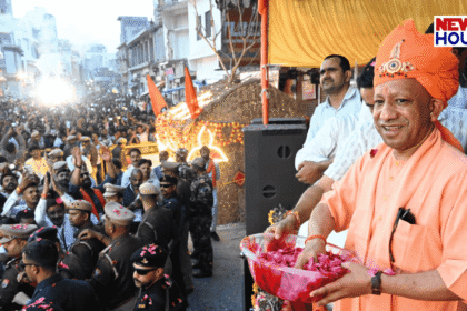 CM Yogi Gorakhpur Holi 2026, Bhakt Prahlad Shobhayatra Pandeyhata, Holi Celebration Gorakhpur, Yogi Adityanath Flowers Holi.