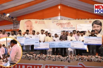 MLA Ram Chandra Yadav inaugurating Krishi Mela at Kamakhya Dham Ayodhya